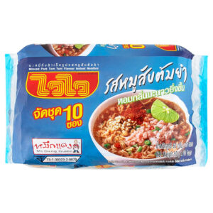 ไวไวบะหมี่กึ่งสำเร็จรูปรสหมูสับต้มยำ 60กรัม แพค 10